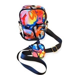 Crossbody/ Multicolor bag with coin purse